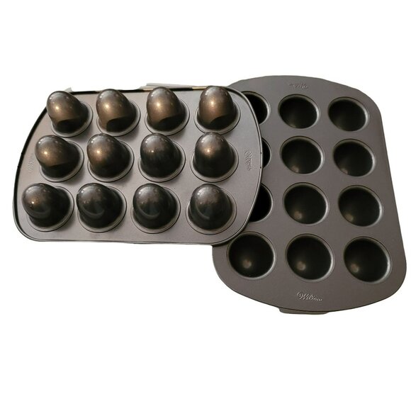 Cake Pop Pans Wilton 12 Cavity Baking Trays - Set of 2 - Oval Shape JJ1508 - Picture 1 of 7